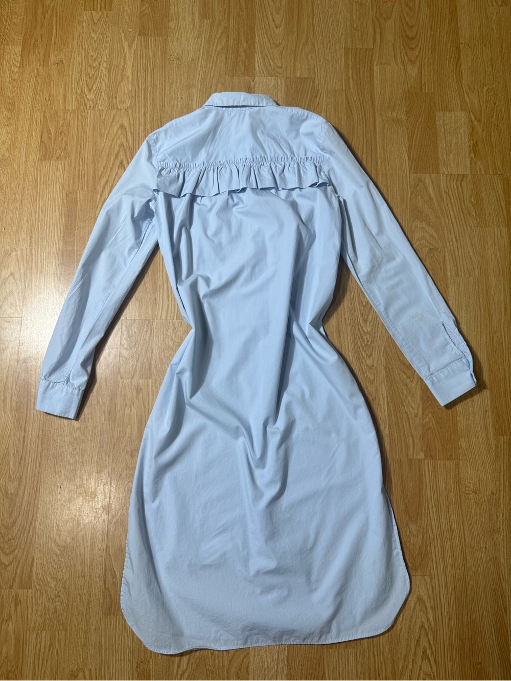 H&M Women’s Light Blue Long Sleeve Cotton Shirt Dress - Size 2 - Picture 14 of 16